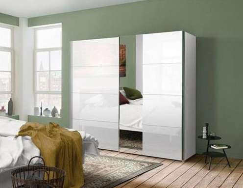 Express® Möbel Schwebetürenschrank, Madrid, Weiß, mit Spiegel, Breite 250 cm